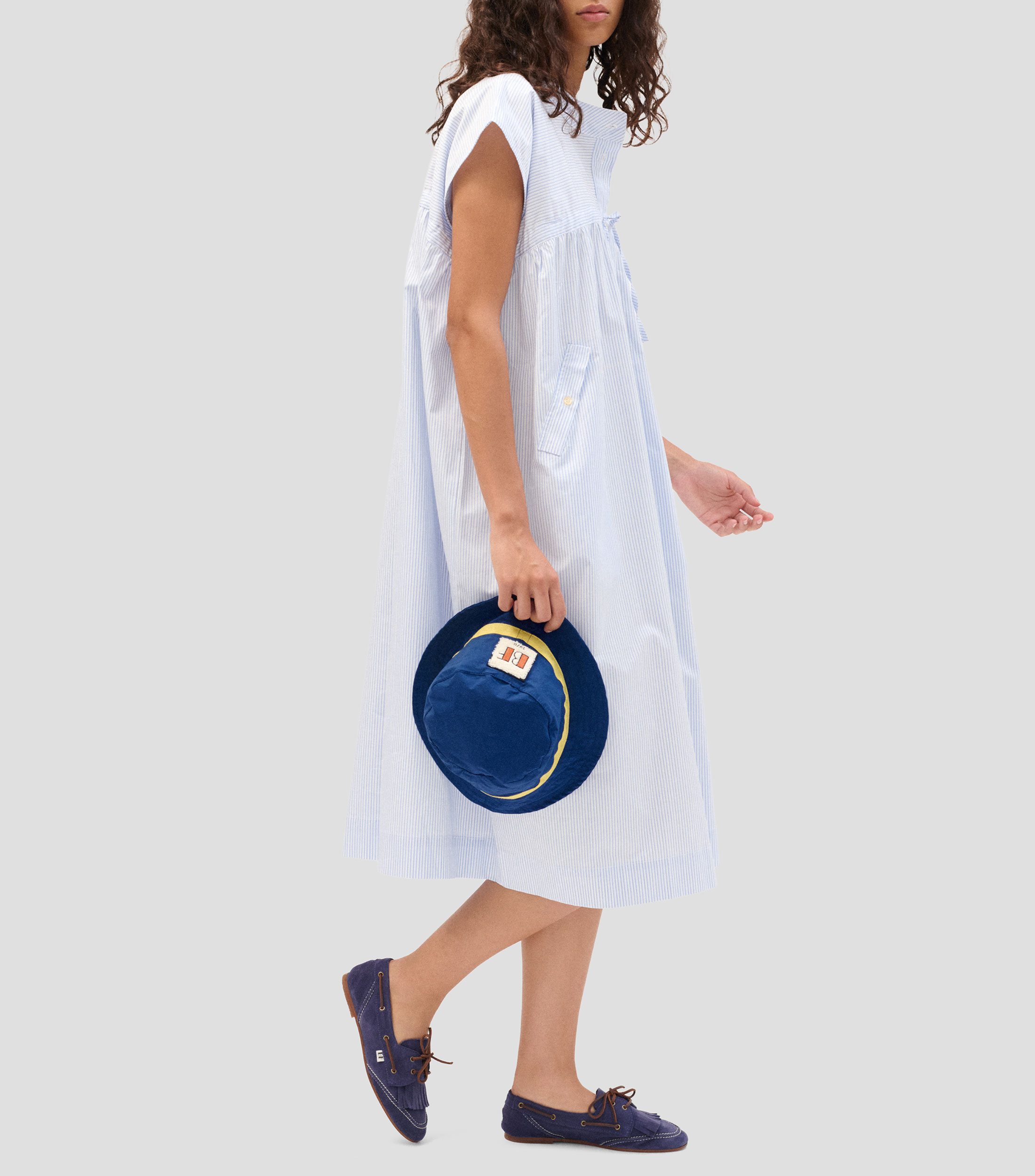 Vestido midi manga corta Mujer